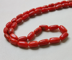 Cuentas de coral italiano natural AAA de 1 hebra, forma ovalada de 16 pulgadas 8X5 a 6X4 cuentas lisas, piedras preciosas de coral - Product Image 3