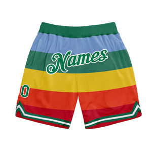 Pantalones cortos de moda para hombre Sublimación Impreso Malla Empalme Colores Tackle Sarga Bordado Cintura estirable Estilo de bolsillo soldado OEM - Product Image 1