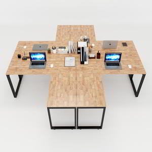 Escritorio contemporáneo rectangular en forma de L con 4 esquinas, modelo HBRT028 - Product Image 2