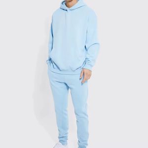 New Arrival Men's 100% Cotton Activewear Tracksuit Lightweight Pullover Sportswear Jogging Fitness Set Winter Streetwear Solid - Product Image 1