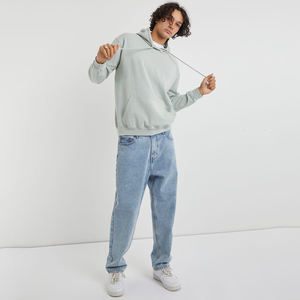 Sudadera con capucha lavada de algodón 100% Vintage de alta calidad para hombre, sudaderas con capucha lisas transpirables de gran tamaño en blanco, estampado de tela polar - Product Image 4