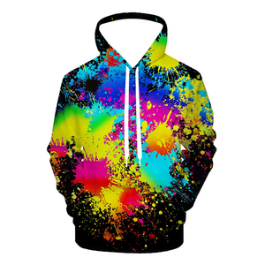 Unisex Casual <b>Rainbow</b> Tie Dye Hooded Pullover Winter Fashionable Digital Printed Flannel 3D All Over Print Hip Hop Sweatshirt - Product Image 1