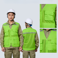 Gilet de sécurité haute visibilité à quatre poches, réfléchissant, en polyester, uniforme de travail pour hommes, pour la construction et les zones dangereuses