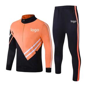 100% algodón Material personalizado Casual en blanco hombres chándales entrenamiento deportivo y Jogging desgaste dos piezas cremallera chándal 2023 - Product Image 3