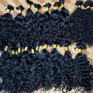 Salon indien pleine cuticule alignée pour Remy cheveux vierges crus Machine Double trame en vrac eau corps profond vague lâche cheveux afro - Product Image 1