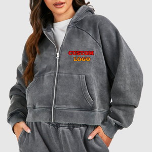 Custom Puff Print Logo Super Soft Oversized Acid washed <b>Hoodie</b> 100% Cotton Heavyweight <b>American</b> Style hoodies women - Product Image 4