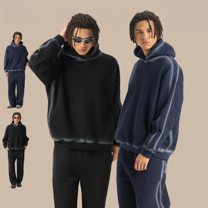 Sweat-shirt à capuche surdimensionné pour homme, style streetwear, avec impression personnalisée de haute qualité, effet délavé vintage, OEM - Product Image 2