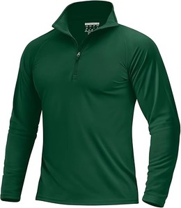 Premium Half Zip Sweatshirt 240GSM Heavy Cotton Spandex Blend Manga larga Durable Slim Fit con logotipo bordado personalizado al por mayor - Product Image 6