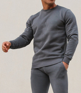 Survêtement de sport de jogging pour hommes OEM, chemises à quart de fermeture éclair coupe ajustée, pantalon de survêtement avec logo personnalisé, short deux pièces uni de survêtement de fitness - Product Image 6