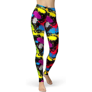 Venta al por mayor de Fitness de cintura alta entrenamiento ropa deportiva pantalones de compresión lisos mujeres Yoga sublimación Leggings - Product Image 5