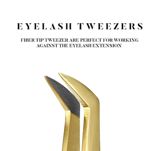 Pinzas de Acero Inoxidable en Forma de L para Extensiones de Pestañas Mega Volumen, Color Dorado, Herramienta de Precisión Curvada a Precio Competitivo - Product Image 3