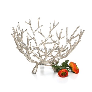 Aluminum Tabletop Decorative Fruit <b>Storage</b> Bowl Twing Style Bowl With Silver Finishing Fruit Serving Bowls - Product Image 3