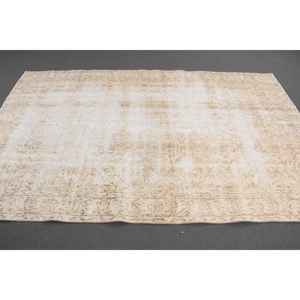 Alfombra Turca de 5.4x8.6 pies, Alfombra, Alfombra Ikat Blanca de Lana - Product Image 2