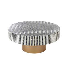 Elegante mesa de centro moderna con diseño de incrustaciones de hueso Mesa central hecha a mano Muebles decorativos Última forma - Product Image 1