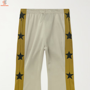 2024 gros hommes décontracté sport coton pantalons de survêtement longue évasée survêtement pantalon avec poches latérales taille moyenne motif droit - Product Image 3