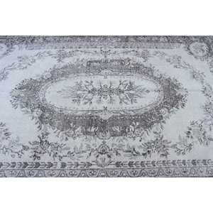 Tapis turc vintage 6,5x9,7 pi (198x297 cm), tapis en laine gris à imprimé animal - Product Image 5