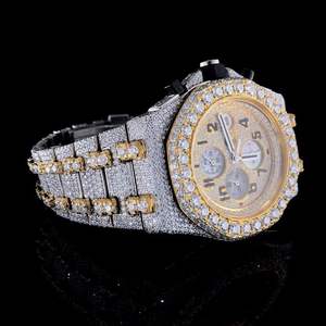 925 PLATA DE LEY VVS1 MOISSANITE INSET Reloj de pulsera automático de lujo hecho a mano analógico Vintage Square Eta Edición limitada - Product Image 2