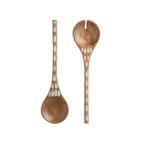 Cuillères de service en bois d'acacia faites à la main dessus de table en bois élégant prix de gros outils de salade fabriqués à la main - Product Image 1