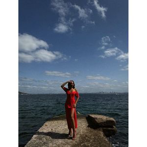 Topshow - Traje de Baño Elegante de Viscosa Lisa Color Granada, Venta al por Mayor - Product Image 3