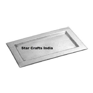 Plateau de service en métal de plateau de luxe robuste brillant avec poignées de plateau en métal pour le petit déjeuner décoratif de café écologique - Product Image 6