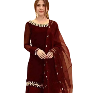 Prix de gros des conceptions personnalisées Punjabi Shalwar Kameez robe femmes tenue de soirée décontractée à manches longues grande taille ensembles de vêtements pour femmes - Product Image 4