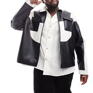 แจ็กเก็ตหนังวัวสำหรับผู้ชายปกตั้งแจ็กเก็ตฤดูหนาวสไตล์สตรีทปิดซิปแบบกำหนดเองได้ - Product Image 1