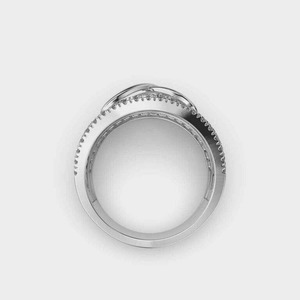Anillo de banda infinita de cuatro filas diseñado con elegancia y lujo, con un diamante de laboratorio de 2 quilates engastado en punta, estilo eternidad. - Product Image 2