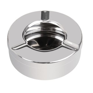 High Quality Round Stainless Steel <b>Ashtray</b> with Custom Logo for Hotels Wholesale Commercial Use from India - Product Image 4