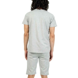 Customized Logo Design Printed T-Shirt Shorts <b>Set</b> Factory-Made Summer Wear for Men Solid Color Hip Hop Terry Cotton Material - Product Image 2