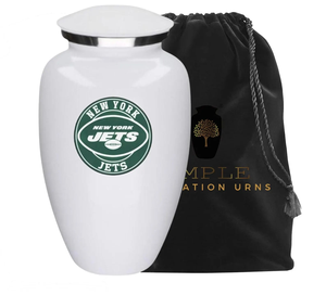 Urne commémorative en aluminium fabriquée à la main Urnes de crémation à revêtement blanc avec revêtement Meena Grandes tailles de souvenirs - Product Image 1