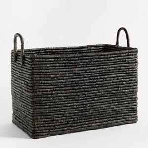 Panier en jacinthe d'eau noire de meilleure vente, panier tissé à la main avec poignées, panier durable pour la maison hôtel OEM ODM - Product Image 3
