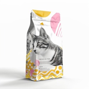 Fenêtre PET à fermeture éclair supérieure à fond carré 500g/1kg/2kg résistance à l'humidité pour l'impression par gravure d'emballage de pochette à fond plat pour aliments pour animaux de compagnie - Product Image 1