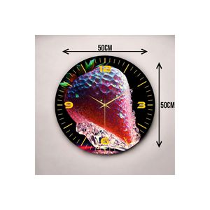 Colorful Printed Strawberry Fruit Pattern <b>Silent</b> Table <b>Wall</b> <b>Clock</b> 50cm Perfect Number Gift - Product Image 2