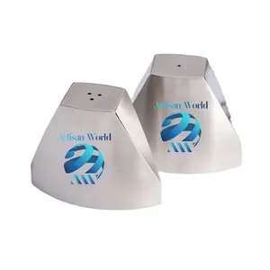 Customized Shape Salt And Pepper Shaker Set Features A Trendy Wedge Style Adds Luxury Aesthetic To Any Type Of Table Setting