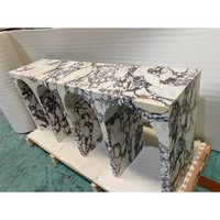 Table basse en marbre Newstar, pierre naturelle beige travertin, pour la décoration de la maison