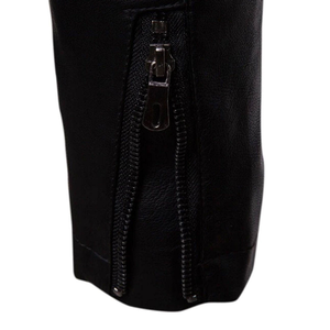 OEM ODM Factory Manufacturer PU Leather Vintage Street Style <b>Slim</b> <b>Fit</b> Stand Collar Mens Waterproof Winter <b>Jacket</b> with Front Logo - Product Image 4