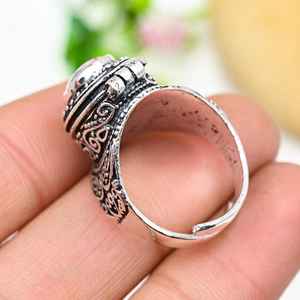 Bague boîte à pilules en kunzite rose, bague ajustable, boîte à message en pierre précieuse, bague boîte secrète en argent sterling 925, cadeau d'anniversaire - Product Image 2