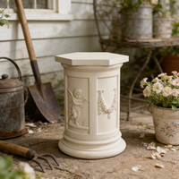 Socle en résine de style européen classique, base de présentation de style colonne romaine pour la décoration de la maison et du bureau, support de luxe pour sculptures et vases