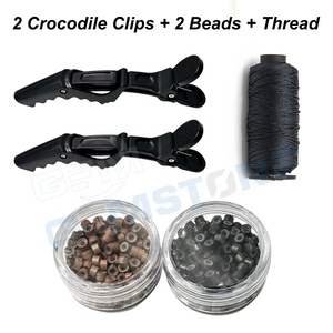 Professional Hair Extension Tool Kit with Micro Bead Pliers 7 inch Hair Extension Clips <b>Needles</b> Thread Comb & Storage <b>Case</b> - Product Image 5