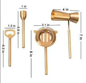 Gold plated <b>bar</b> use accessories stainless steel <b>bar</b> <b>tool</b> set with simple look design and packing - Product Image 4