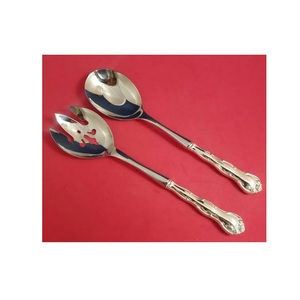 Ensemble de couverts de service pour salade en acier inoxydable au design classique, revêtement émaillé antique couleur cuivre, compatible lave-vaisselle pour cuisine domestique 2 - Product Image 6