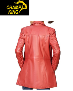 Manteaux longs en cuir pour femmes de haute qualité, hiver, cuir luxueux, boutons, fermeture éclair - Product Image 3