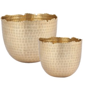 Pot à bougie rond en métal aux finitions martelées or brillant Fer de table décoratif pour la maison et le mariage pour la décoration de Noël - Product Image 3