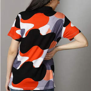 Grande taille respirant femme t-shirts en couleur verte goutte épaule O cou coton fait demi-manches Street Wear chemises - Product Image 2