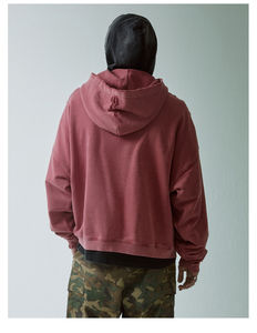 Sweat-shirts unisexes vintage surdimensionnés en coton épais de haute qualité, sans cordon, personnalisables avec logo, effet vieilli - Product Image 5