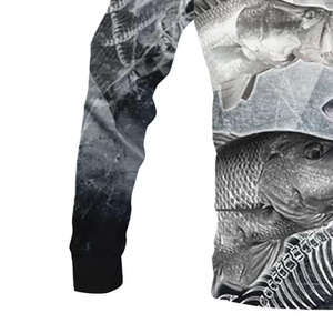 Polyester entièrement sublimé impression 3D adulte unisexe chemise de pêche à manches longues polo personnalisé - Product Image 6