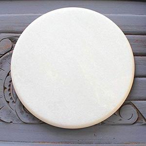 <b>White</b> Marble Chakla with Wooden Belan Premium Handcrafted Rolling <b>Board</b> for Chapati Kitchen Tool Traditional Cooking - Product Image 5