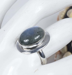 แฟชั่นเครื่องประดับตัดลาบราดอร์ไทต์ 925 เงินสเตอร์ลิงแหวนอัญมณีเครื่องประดับทําด้วยมือเดือนมีนาคม Birthstone ของขวัญสําหรับครบรอบ - Product Image 2