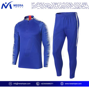 ชุดวอร์มสองชิ้นมีซิปสำหรับผู้ชายชุดออกกำลังกายสีน้ำเงินเข้มสำหรับกิจกรรมฤดูร้อนดีไซน์ล่าสุด - Product Image 2