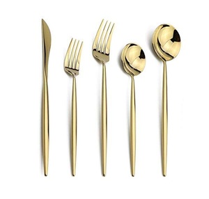 Meilleure vente Ensemble de couverts en or Acier inoxydable Couteau Fourchette Cuillère Argenterie Ensemble de couverts dorés pour mariage - Product Image 1